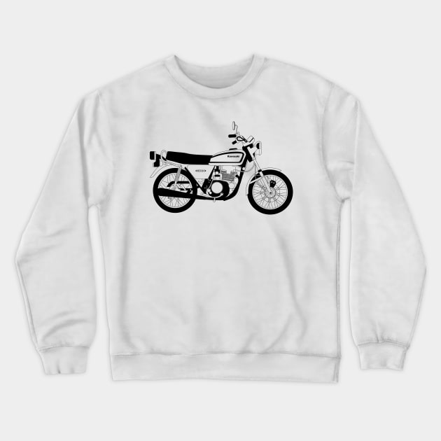 Kawasaki KZ200 Black Outline Crewneck Sweatshirt by kindacoolbutnotreally